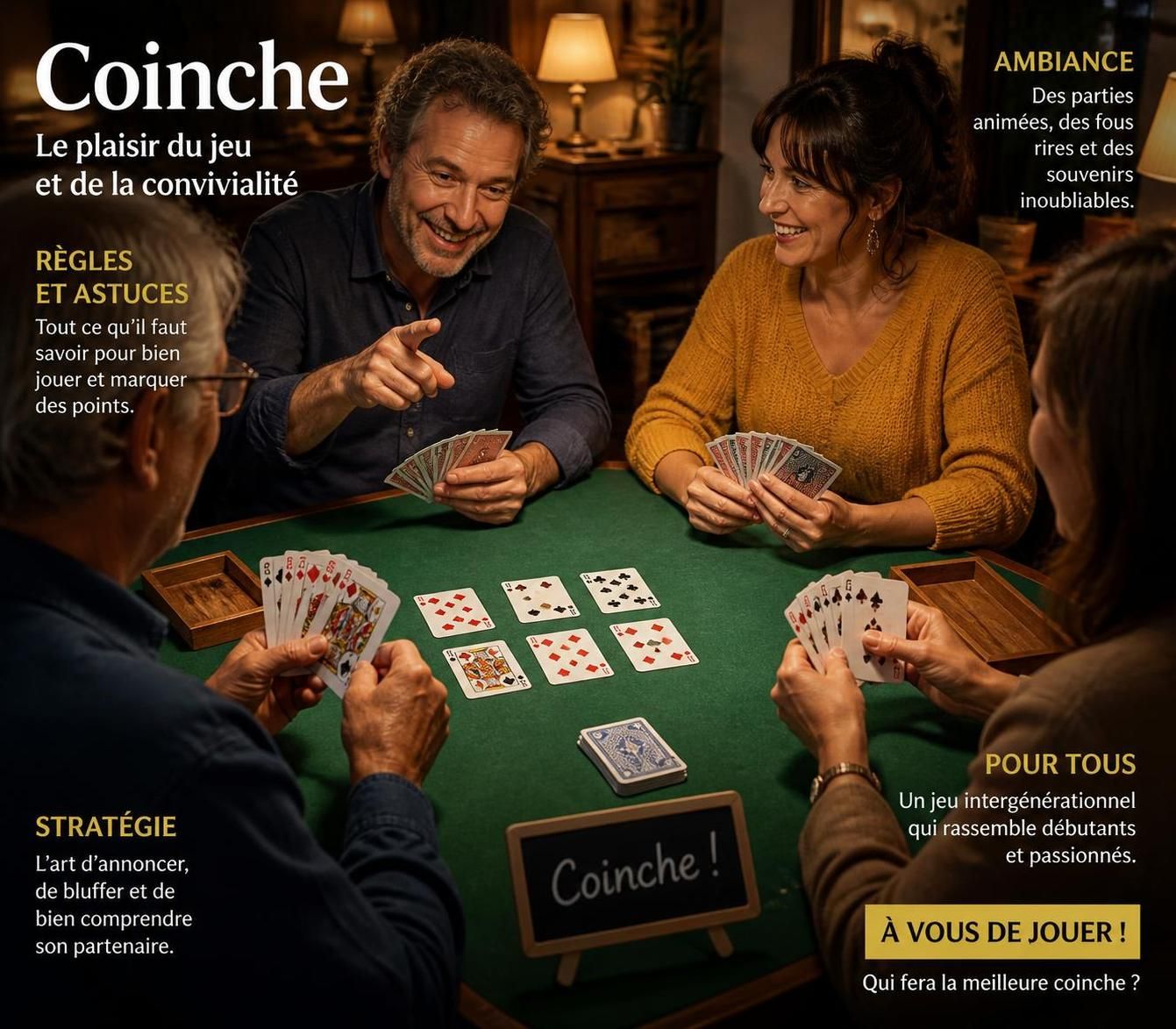 découvrez les règles essentielles et les meilleures stratégies pour maîtriser la coinche tout atout et améliorer votre jeu.