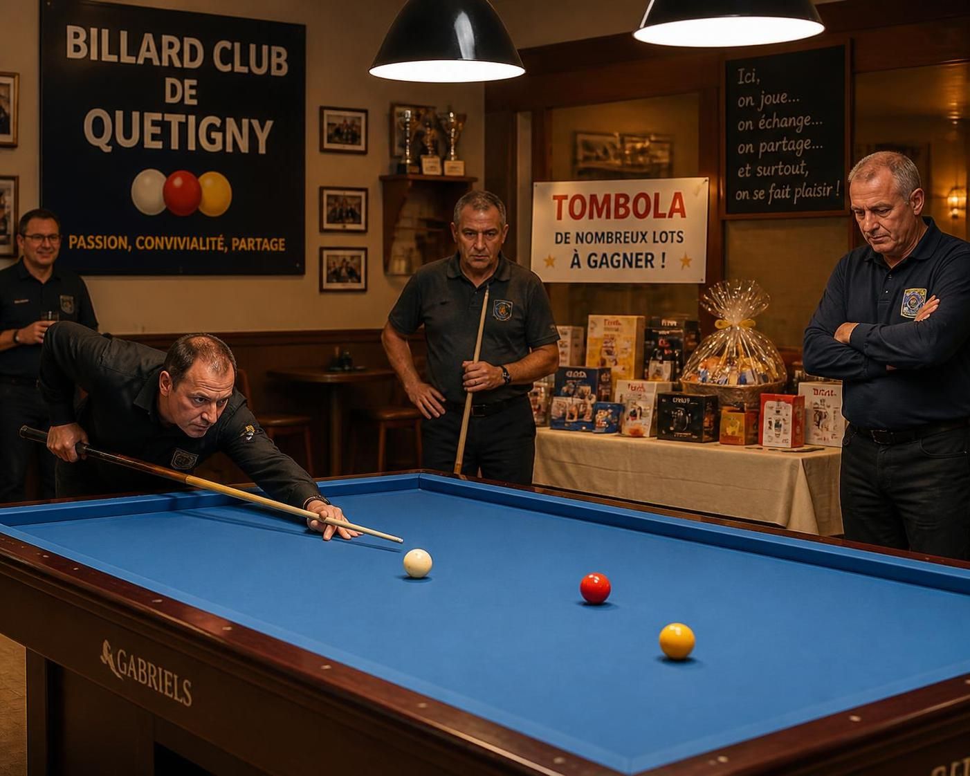 participez à la tombola solidaire du billard club de quetigny pour soutenir son équipe de 3 bandes en fédérale 1. ensemble, aidons-les à atteindre de nouveaux sommets !